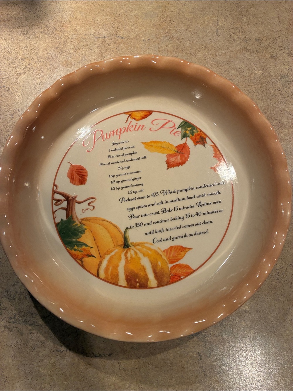 Nantucket - PUMPKIN PIE Baking Dish